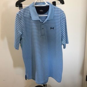 Blue striped Under Armour polo